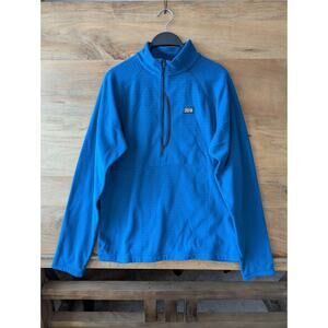 Mountain Hardwear Summit Grid Fleece Jacket Mens Small Blue Cozy Logo Half Zip